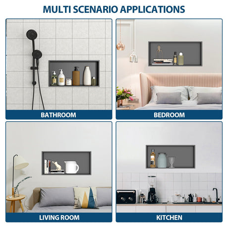 Stainless Steel Shower Niche With Seamless Design For Bathroom Storage HouseOfZazla