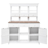 TOPMAX 65.7" Tall Garden Potting Bench Table with Hutch