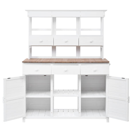 TOPMAX 65.7" Tall Garden Potting Bench Table with Hutch HouseOfZazla