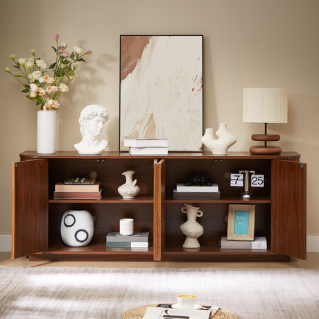Sideboard Storage Cabinet TV Stand with Wave Pattern HouseOfZazla
