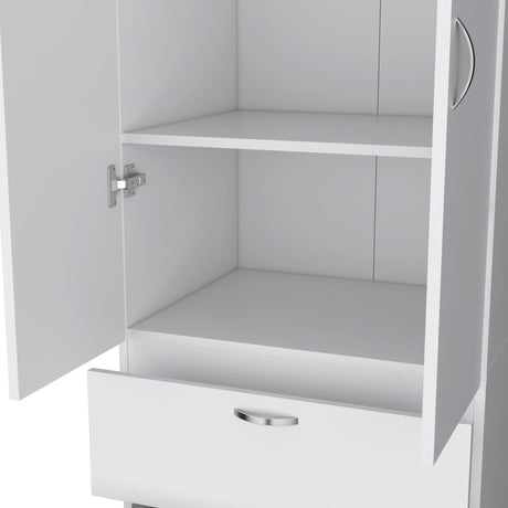 Armoire Organiser, Two Shelves, Rod, Double Door Cabinet Armoire HouseOfZazla
