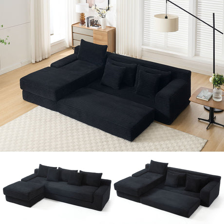 Modern L - Shaped Sectional Couch With Memory Foam HouseOfZazla