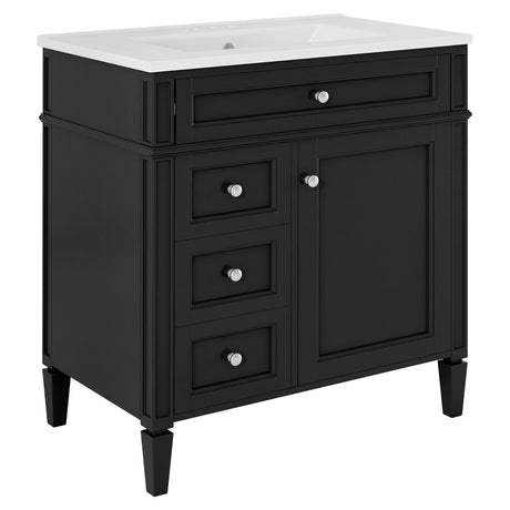 Bathroom Vanity With Medicine Cabinet, Royal Mirror Cabinet, Modern Bathroom Storage Cabinet With 2 Soft Closing Doors And 4 Drawers HouseOfZazla