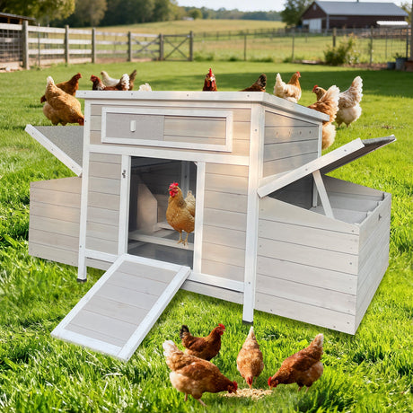 Large Wooden Chicken Coop Outdoor Hen House with Nesting Boxes HouseOfZazla