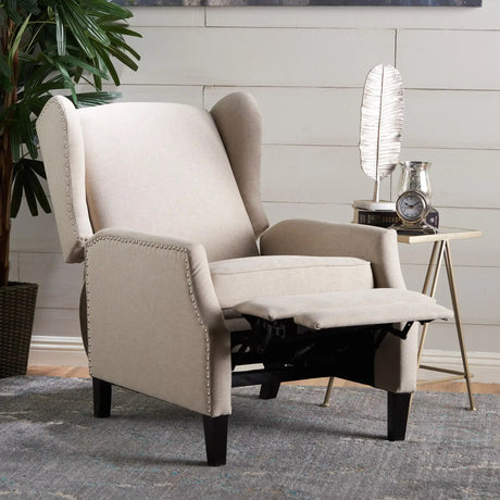 Westeros Wing Back Fabric Upholstered Recliner HouseOfZazla