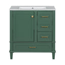 Bathroom Vanity, Modern Bathroom Cabinet With Sink Combo Set, Bathroom Storage Cabinet With A Soft Closing Door And 3 Drawers, Solid Wood Frame HouseOfZazla
