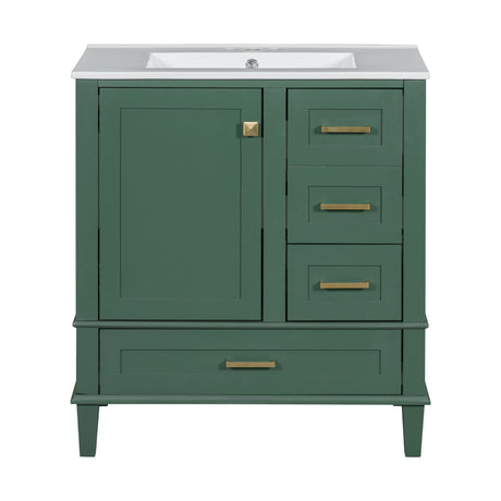 Bathroom Vanity, Modern Bathroom Cabinet With Sink Combo Set, Bathroom Storage Cabinet With A Soft Closing Door And 3 Drawers, Solid Wood Frame HouseOfZazla