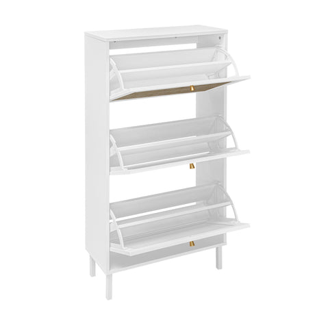 Modern Rattan 3 Door Shoe Rack Cabinet for Entryway HouseOfZazla