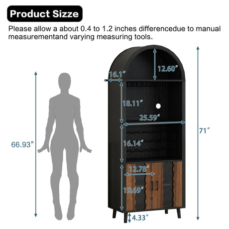 71' Farmhouse Arched Wine Bar Cabinet HouseOfZazla