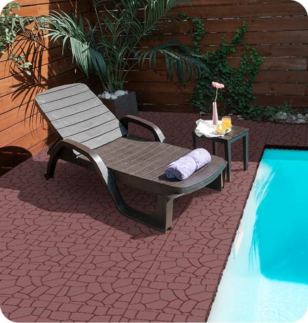 New Stone Texture 12" Patio Deck Tiles, 44pcs HouseOfZazla