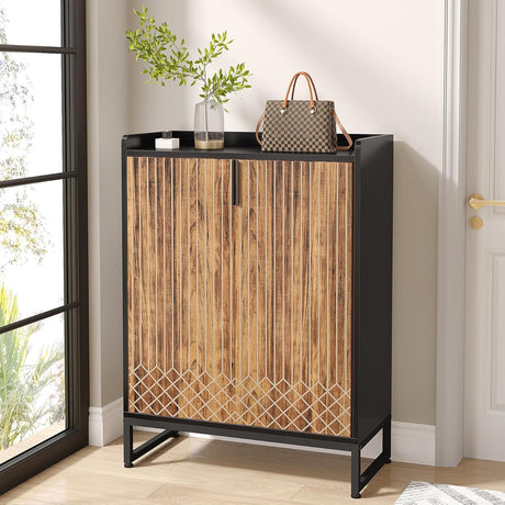 5 Tier Shoe Cabinet With Doors, Compact Entryway Storage Organizer HouseOfZazla