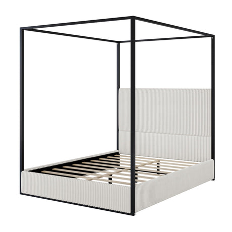 Canopy Bed With Tall Upholstered Headboard And 4 Poster HouseOfZazla