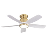 Flush Mount Ceiling Fan with LED Light and Remote Control