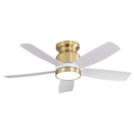Flush Mount Ceiling Fan with LED Light and Remote Control HouseOfZazla
