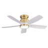 Flush Mount Ceiling Fan with LED Light and Remote Control HouseOfZazla
