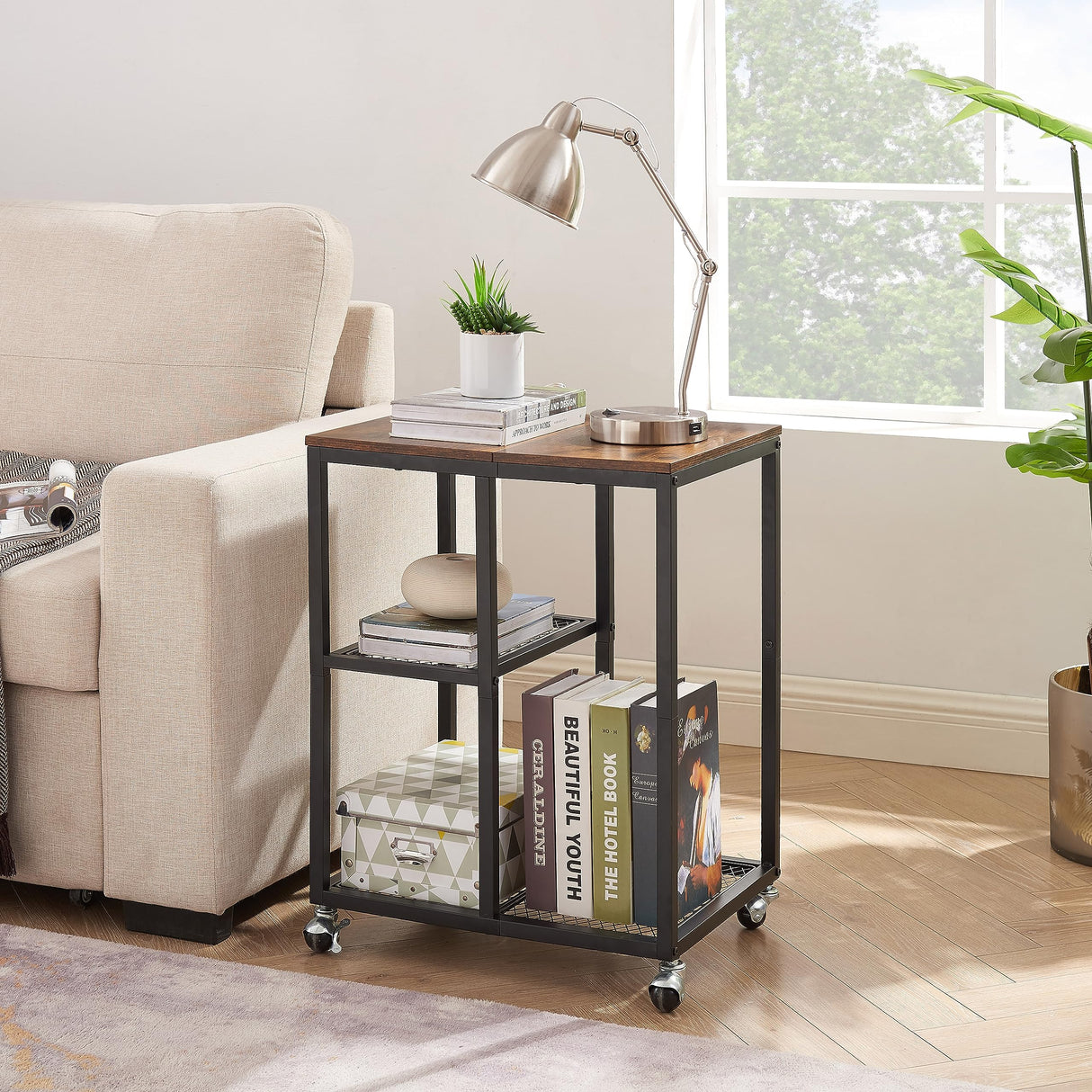 JOIN IRON Printer Stand with Storage Shelf for Home Office Storage, Printer Table with Wheels,CPU Rack, Mobile Computer Trolley, Office cart,Utility Carts,Office Lateral File Cabinets JOIN IRON