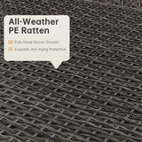 LHBcraft 7 Piece Patio Furniture Set, Outdoor Furniture Patio Sectional Sofa, All Weather PE Rattan Outdoor Sectional with Cushion and Glass Table, Clips LHBcraft