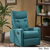 Christopher Knight Home Ishtar Glider Swivel Push Back Nursery Recliner, Teal, Black 35.75D x 25W x 39H in Christopher Knight Home