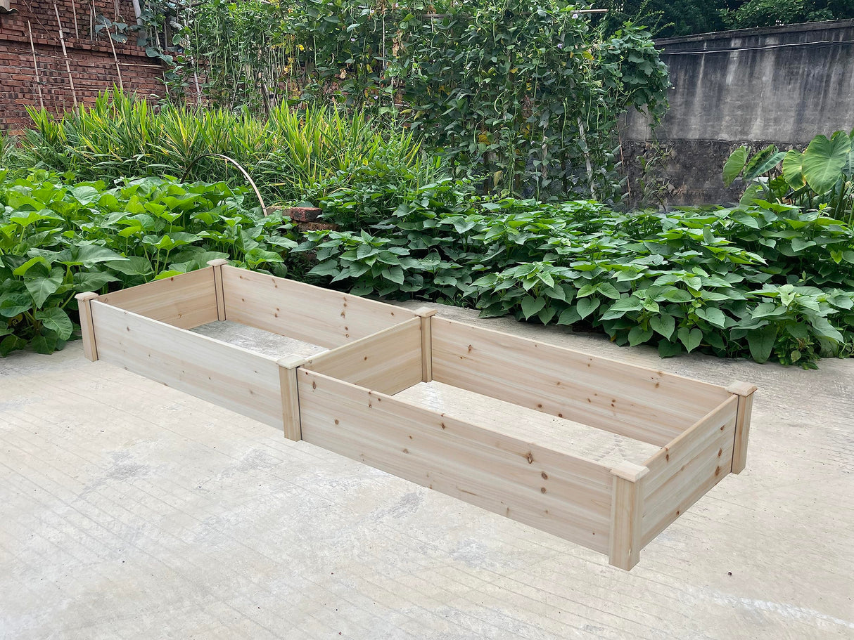 BTExpert 8ft x 2ft Horticulture Raised Garden Beds Elevated Planting Divisible Large Wooden Planter Box Kit Stand for Vegetable Herbs Flower Backyard Patio Balcony Bed Liner Outdoor Clear Natural Wood BTEXPERT