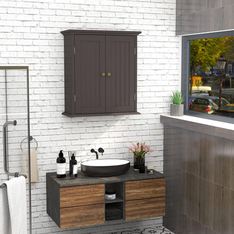ChooChoo Bathroom Wall Cabinet, Over The Toilet Space Saver Storage Cabinet, Medicine Cabinet with 2 Door and Adjustable Shelves, Cupboard ChooChoo