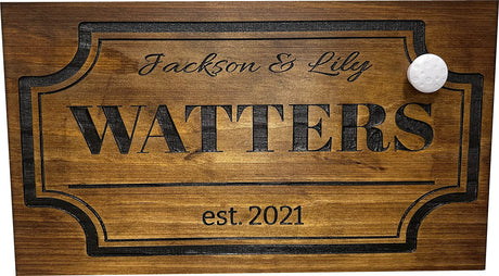 Bellewood Designs Hidden Gun Storage, Personalized Concealment Shelf with Family Name, Last Name and Established Date (Provincial) Bellewood Designs