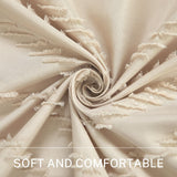 Siiluminisoy Boho Farmhouse Shower Curtain Woven Fabric Cute Beige Shower Curtain, 72 x 72 Tufted Chevron Textured Striped Modern Farmhouse Minimalist Shower Curtain for Bathroom Siiluminisoy