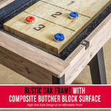GoSports Premium 9 ft Shuffleboard Table with 8 Pucks, Shuffleboard Wax, and Brush GoSports