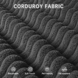 DURASPACE Cloud Sectional Couches, 126.2'' Modular U-Shaped Sofa with Deep Seat, Corduroy Boneless Sleeper Sofa Bed with Memory Foam for Living Room, No Assembly Required (Gray) DURASPACE