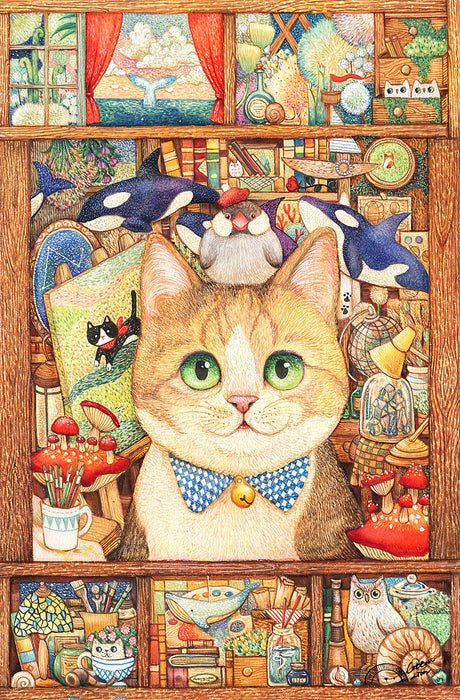 Pintoo Jigsaw Puzzles 600 Piece for Adults - Cotton Lion - Cat Art Studio Beautiful Plastic Puzzle for Home Decor Zero Dust Easy Storage [H2966] Pintoo