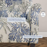 BELLEZE Modern Accent Chair for Living Room, High Back Linen Armchair with Wooden Legs, Upholstered Wingback Side Chair Padded Armrest Single Sofa for Living Room, Bedroom - Allston (Blue Coral) BELLEZE