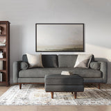 SIMPLIHOME Morrison 89-inch Wide Sofa in Charcoal Grey Woven-Blend Fabric, Handcrafted Mid-Century Modern Couch for Living Room or Family Room, Single Bench Cushion, Bolster Pillows SIMPLIHOME