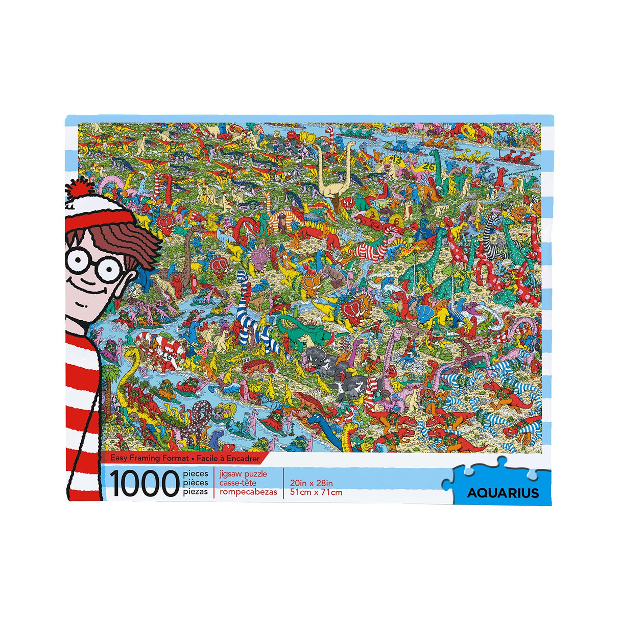 AQUARIUS Where's Waldo Dinosaurs (1000 Piece Jigsaw Puzzle) - Officially Licensed Where's Waldo Merchandise & Collectibles - Glare Free - Precision Fit - 20 x 28 Inches AQUARIUS