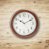 Seiko Wall Clock Quiet Sweep Second Hand Dark Brown Solid Oak Case Seiko