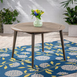 Christopher Knight Home Nick Outdoor Acacia Wood Round Dining Table, Gray Finish Christopher Knight Home