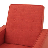 Christopher Knight Home GDFStudio Macedonia Mid Century Modern Tufted Back Fabric Recliner (Muted Orange) GDFStudio