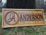 Personalized Wedding Gift Last Name Established Sign Family Name Signs Custom Wood Sign Carved Wooden Sign 3D 5 Year Anniversary Gift Couple Last Name Sign 3D Woodworker