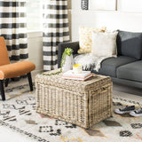 happimess HPM9003B Jacob 30" Wicker Storage Trunk, Collapsible for flat storage, Rattan-Kubusoft Gray, Coastal for Office, Dorm Room-LivingRoom, Bedroom, Dining Room, Natural happimess