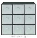 Whitmor 9 Cube Storage Organizer, 3 Tier Stackable Mdf Wood Bookcase, Open Storage Display Bookshelf, Storage Cabinet for Living Room, Bedroom, Home, Office, 35.5"L x 11.7"W x 35.5"H, Espresso Whitmor