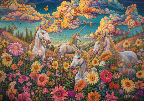 Trippy Puzzle Co - 1000 Piece Jigsaw Puzzle for Adults - Impossible Hard Difficult Challenging Puzzles for Adults - Paranormal Collection (Unicorn Utopia) Trippy Puzzle Co