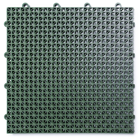 Big Floors DT40GREN DuraGrid Outdoor Modular Interlocking Multi-Use Plastic Deck Tile, 40 Pack, Green