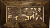 Hidden Gun Cabinet Bears In The Woods Wall Decoration - Secure Wall Mount Gun Safe by Bellewood Designs Bellewood Designs