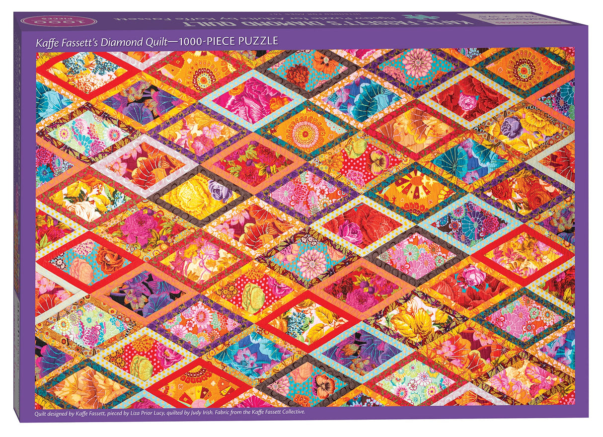 Kaffe Fassett's Diamond Quilt Jigsaw Puzzle for Adults: 1000 Pieces, Dimensions 29.5" x 19.7" C&T Publishing