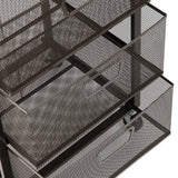 Mind Reader Cart with Drawers, Office Organizer, Storage, Bathroom, Metal Mesh, 15.75"L x 13"W x 24.25"H, Black Mind Reader