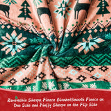 Ramees Christmas Throw Blanket, Christmas Decorations Blankets and Throws, Fuzzy Cozy Soft Warm Fleece Sherpa Winter Holiday Blanket for Bed Couch Sofa Reindeer Snowflakes Ramees