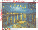 NIHO-JIUMA Diamond Painting Kits Starry Night The Rhone, DIY 5D Full Drill Diamond Art Gift for Adult/Teen, Home Decoration (30 X 40 cm / 12 X 16 inches) NIHO-JIUMA