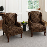 UIXE High Back Accent Chair, Fabric Upholstered Armchair for Living Room, Wingback Retro Arm Chair Comfy Single Sofa Bedroom Reading Seat - Cranberry Floral UIXE