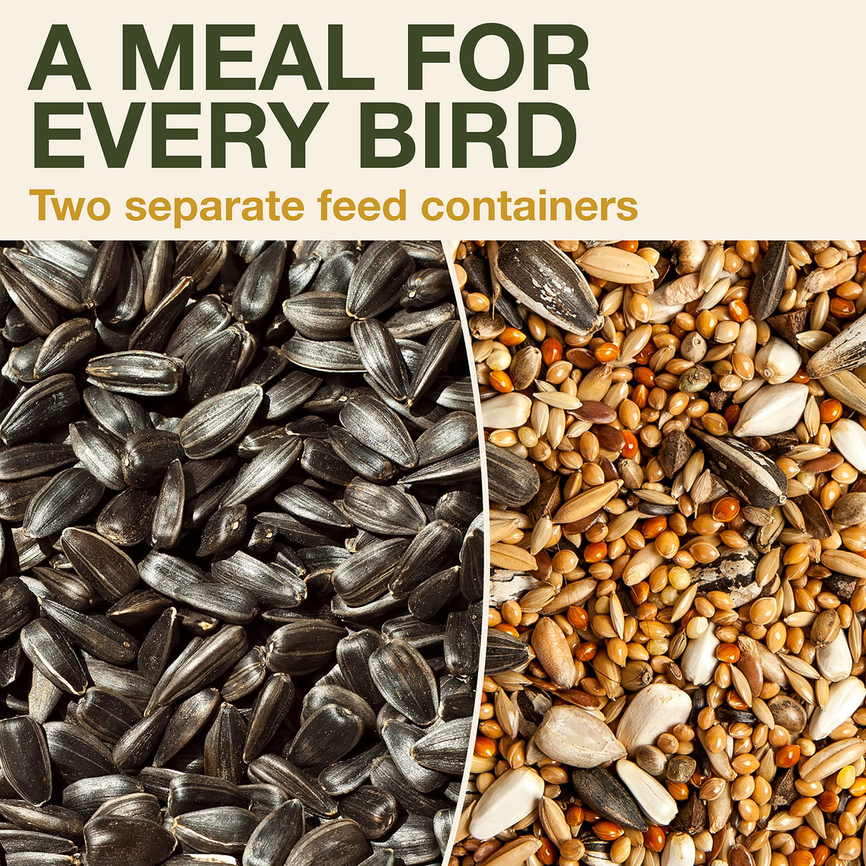 SWISSINNO Bird Feeder Davos Smart Birds. Feed Birds, not Mice & Rodents! Robust & Reliable for Hanging. Dual Food Chambers. Made in EU. Green SWISSINNO