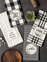 DII Home Sweet Farmhouse Kitchen Collection, Dishtowel Set, 18x28, Black, 4 Count DII