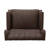 Great Deal Furniture Salome Oversized Tufted Wingback Fabric Push Back Recliner, Brown Christopher Knight Home