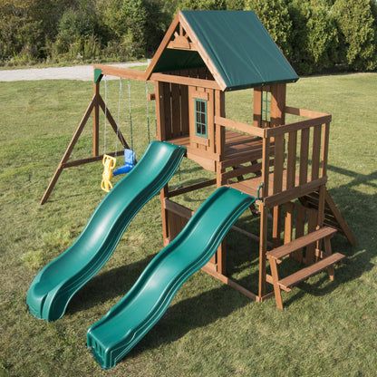 Swing-N-Slide WS 8350 Willows Peak Deluxe Swing Set, Wood - WoodArtSupply